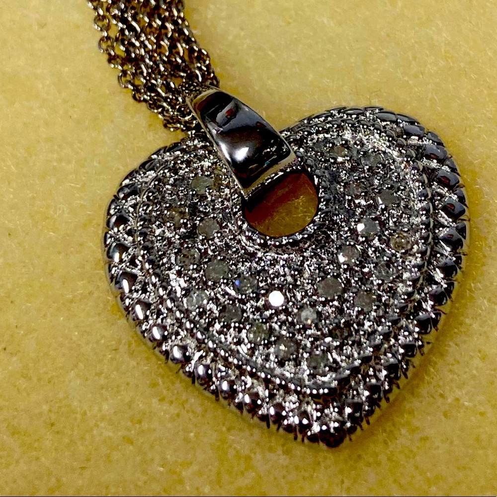 Silver Diamond Heart Necklace